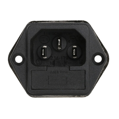 Schaffner 4A, 250 V ac Male Panel Mount IEC Inlet Filter FN9260-4-06, Faston 2 Fuse