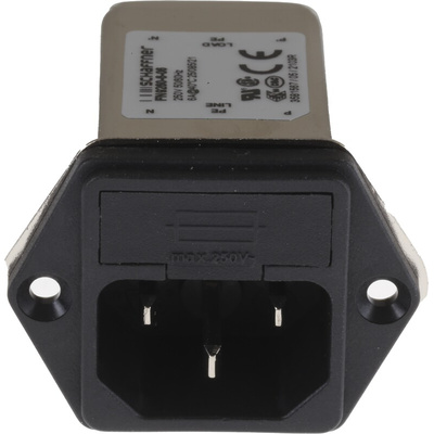Schaffner 6A, 250 V ac Male Panel Mount IEC Inlet Filter FN9260-6-06, Faston 2 Fuse