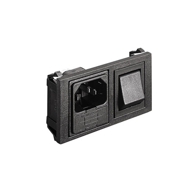 Bulgin Snap-In IEC Connector Male, 10A, 250 V, Fuse Size 5 x 20mm