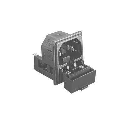 Bulgin Snap-In IEC Connector Male, 10A, 250 V, Fuse Size 5 x 20mm