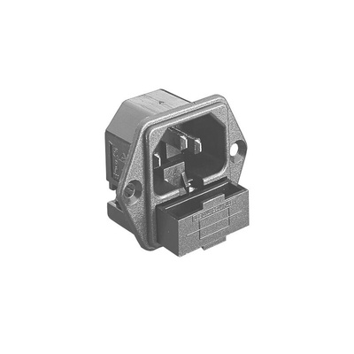 Bulgin Snap-In IEC Connector Male, 10A, 250 V, Fuse Size 5 x 20mm
