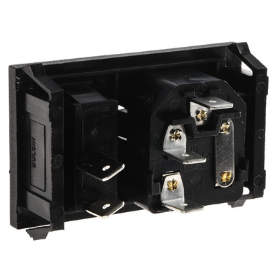 Bulgin C14 Snap-In IEC Connector Male, 10A, 250 V, Fuse Size 5 x 20mm