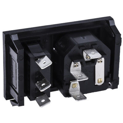 Bulgin C14 Snap-In IEC Connector Male, 10A, 250 V, Fuse Size 5 x 20mm