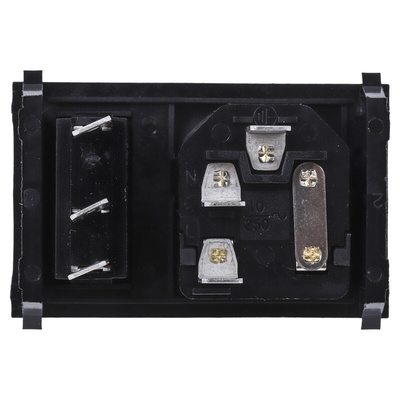 Bulgin C14 Snap-In IEC Connector Male, 10A, 250 V, Fuse Size 5 x 20mm