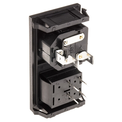 Bulgin C14 Snap-In IEC Connector Male, 10A, 250 V, Fuse Size 5 x 20mm