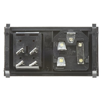 Bulgin C14 Snap-In IEC Connector Male, 10A, 250 V, Fuse Size 5 x 20mm