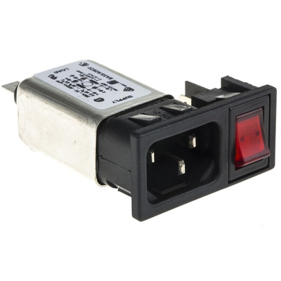 Bulgin 6A, 250 V ac Male Snap-In IEC Filter 1 Pole BZM27/A0620/55B 1 Fuse