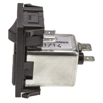 Bulgin 6A, 250 V ac Male Snap-In IEC Filter BZV01/A0620/01