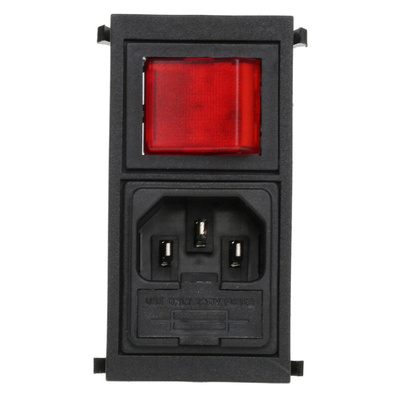 Bulgin 6A, 250 V ac Male Snap-In IEC Filter 1 Pole BZV01/A0620/11 1 Fuse