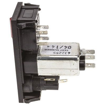 Bulgin 10A, 250 V ac Male Snap-In IEC Filter 2 Pole BZV03/A0620/06 2 Fuse