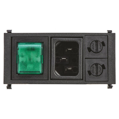 Bulgin 10A, 250 V ac Male Snap-In IEC Filter 2 Pole BZV03/A0620/09 2 Fuse