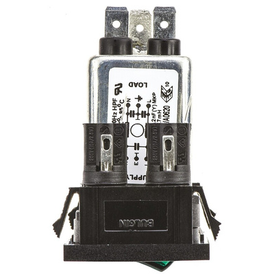 Bulgin 10A, 250 V ac Male Snap-In IEC Filter 2 Pole BZV03/A0620/09 2 Fuse