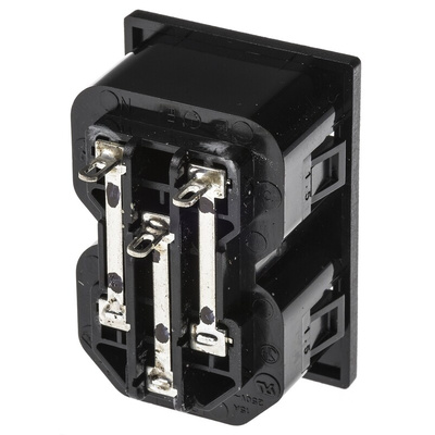 Bulgin 2 X C13 Snap-In IEC Connector Socket, 10A, 250 V