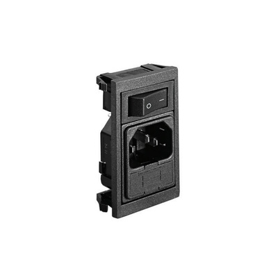 Bulgin C14 Vertical Panel Mount IEC Connector Male, 10A