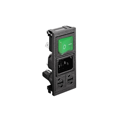 Bulgin C14 Vertical Panel Mount IEC Connector Male, 10A
