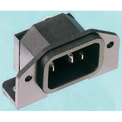 Bulgin C14 Right Angle Panel Mount, PCB Mount IEC Connector Male, 10A, 250 V