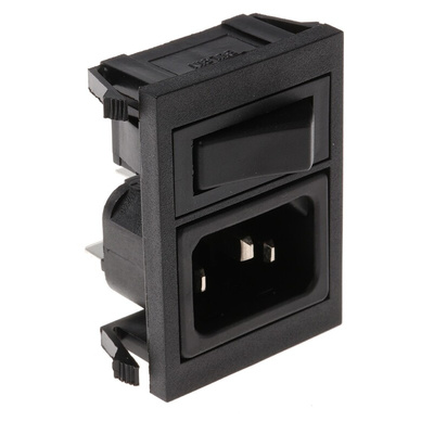 Bulgin C14 Snap-In IEC Connector Male, 10A, 250 V