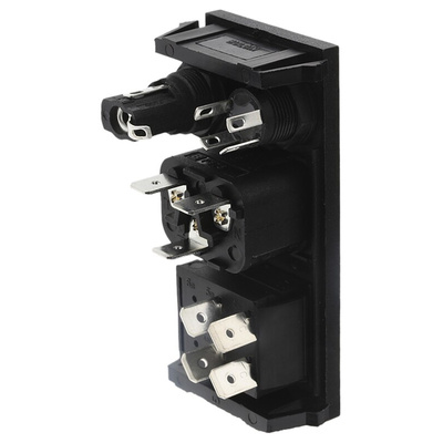 Bulgin C14 Snap-In IEC Connector Male, 10A, 250 V, Fuse Size 5 x 20mm