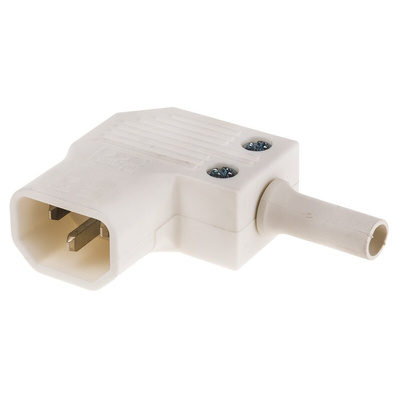 Bulgin C14 Right Angle Cable Mount IEC Connector Male, 10A, 250 V