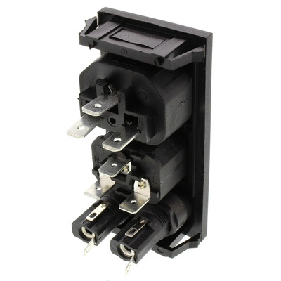 Bulgin C13, C14 Snap-In IEC Connector Socket, Plug, 10A, 250 V, Fuse Size 5 x 20mm