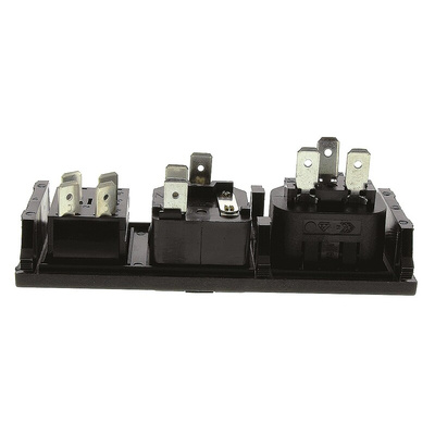 Bulgin C13, C14 Snap-In IEC Connector Socket, Plug, 10A, 250 V, Fuse Size 5 x 20mm