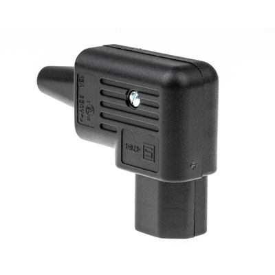 Schurter C15 Right Angle Cable Mount IEC Connector Socket, 15A, 250 V