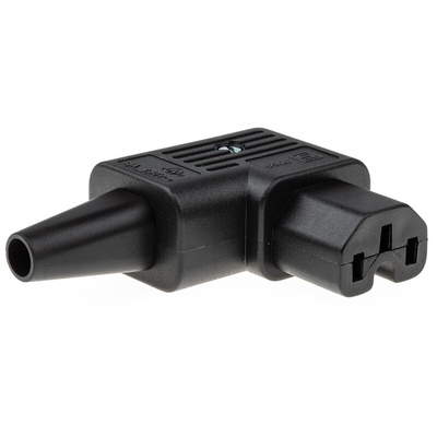 Schurter C15 Right Angle Cable Mount IEC Connector Socket, 15A, 250 V