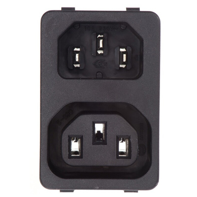 Schurter C13, C14 Snap-In IEC Connector Socket, Plug, 10A, 250 V