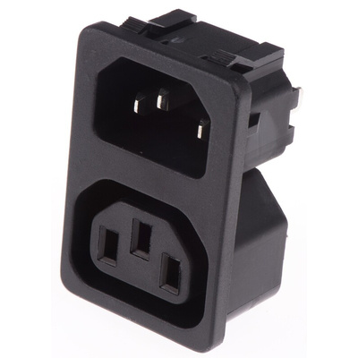 Schurter C13, C14 Snap-In IEC Connector Socket, Plug, 10A, 250 V