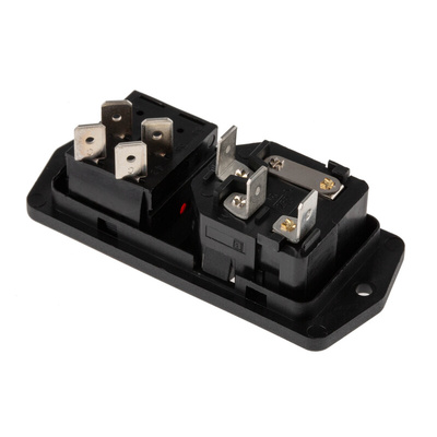 Bulgin C14 Panel Mount IEC Connector Male, 10A, 250 V, Fuse Size 5 x 20mm