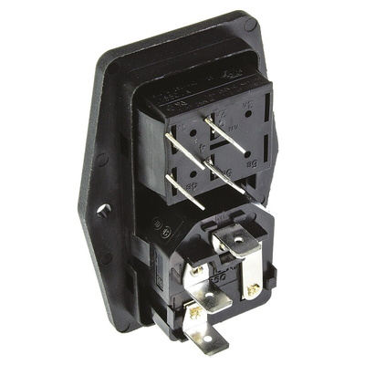 Bulgin C14 Panel Mount IEC Connector Male, 10A, 250 V, Fuse Size 5 x 20mm