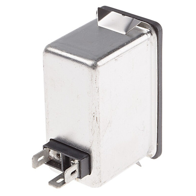RS PRO 4A, 250 V ac Male Snap-In IEC Filter 2 Pole, Faston 1 Fuse