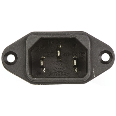 Schaffner 1A, 250 V ac Male Panel Mount IEC Filter FN9222-1-06, Faston None Fuse