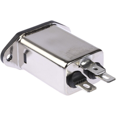 Schaffner 10A, 250 V ac Male Panel Mount IEC Filter FN9222-10-06, Faston None Fuse