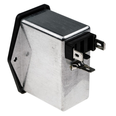 Schaffner 6A, 250 V ac Male Panel Mount IEC Inlet Filter 2 Pole FN284B-6-06, Faston 2 Fuse