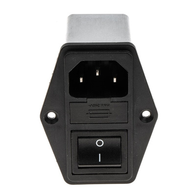 Schaffner 6A, 250 V ac Male Panel Mount IEC Inlet Filter 2 Pole FN284B-6-06, Faston 2 Fuse