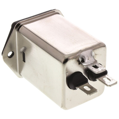 Schaffner 2A, 250 V ac Male Panel Mount IEC Filter FN261-2-06, Faston 1 Fuse