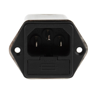 Schaffner 4A, 250 V ac Male Panel Mount IEC Filter FN261-4-06, Faston 1 Fuse