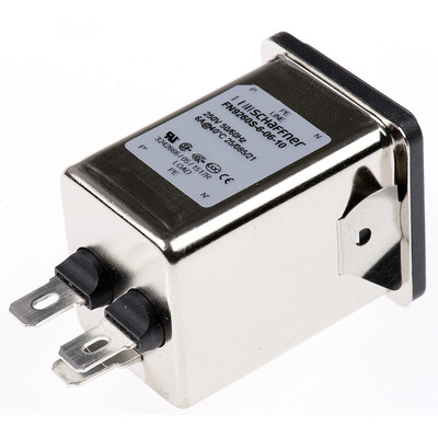 Schaffner 6A, 250 V ac Male Snap-In IEC Filter FN9260S-6-06-10, Faston