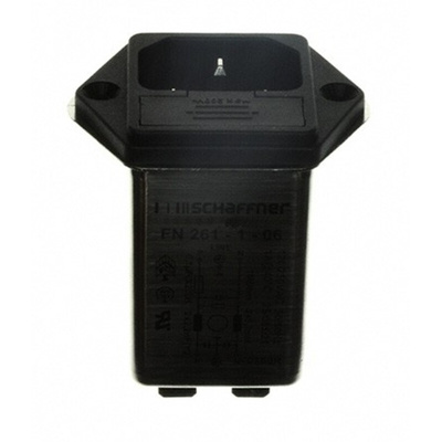 Schaffner 1A, 250 V ac Male Panel Mount IEC Filter FN261-1-06, Faston None Fuse