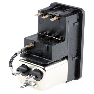 Male IEC/EN 60939 IEC Filter Snap-In 5 x 20mm,Solder,Rated At 6A,250 V ac Operating Frequency 0 → 400Hz
