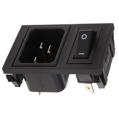 Bulgin C20 Snap-In IEC Connector Male, 16A, 250 V