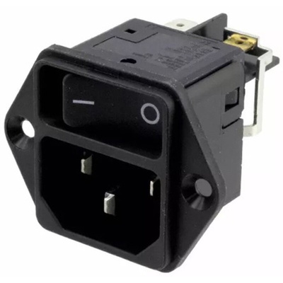 Schurter C14 Panel Mount IEC Connector Male, 12A, 250 V