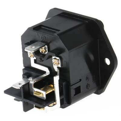 Schurter C14 Panel Mount IEC Connector Male, 12A, 250 V
