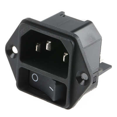 Schurter C14 Panel Mount IEC Connector Male, 12A, 250 V