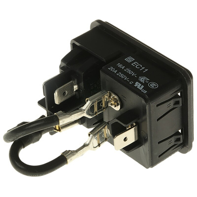 Schurter C20 Snap-In IEC Connector Male, 20A, 250 V