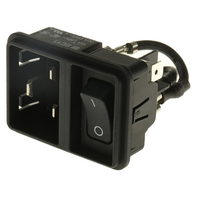 Schurter C20 Snap-In IEC Connector Male, 20A, 250 V