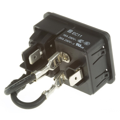 Schurter C20 Snap-In IEC Connector Male, 20A, 250 V