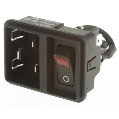 Schurter C20 Snap-In IEC Connector Male, 20A, 250 V