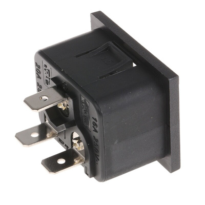 Schurter C20 Snap-In IEC Connector Male, 20A, 250 V